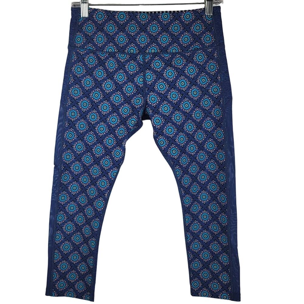 Lorna Jane Blue Design Side Athletic Athleisure HIking Casual Women's Leggings S